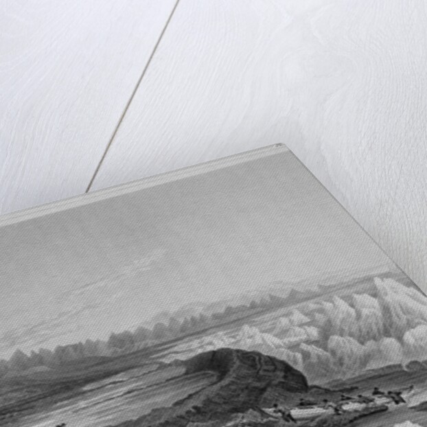 Launching Boats Across a Reef Opposite to Mount Conybeare by Edward Finden