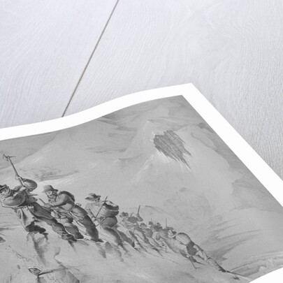 Illustration Depicting Expedition Members Ascending Mont Blanc by Anonymous