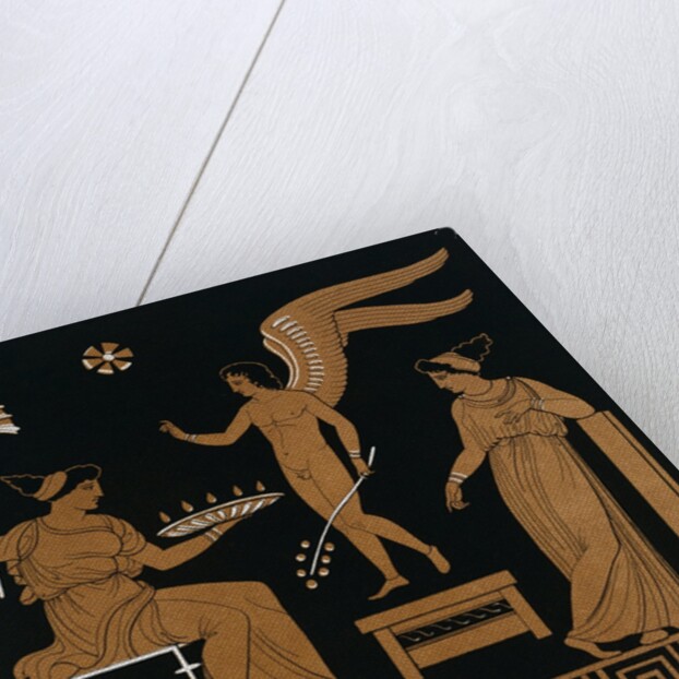 19th Century Greek Vase Illustration of Eros with Two Courtesans by Anonymous