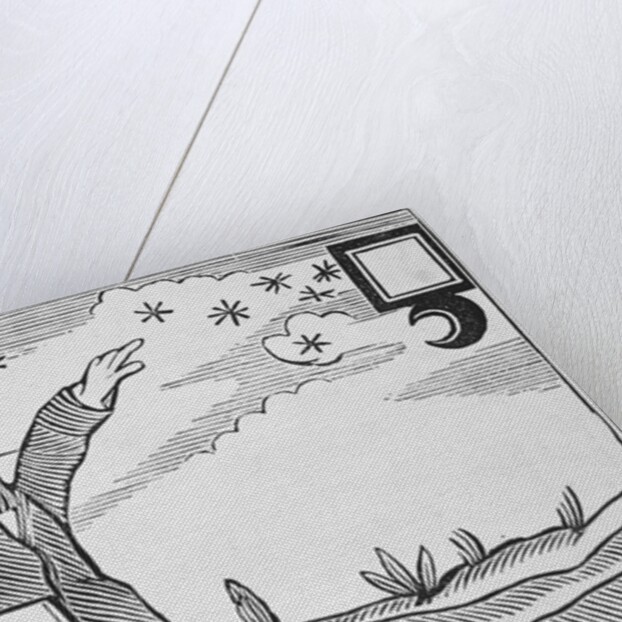 Illustration of Man Studying the Signs of the Moon and Stars by Anonymous