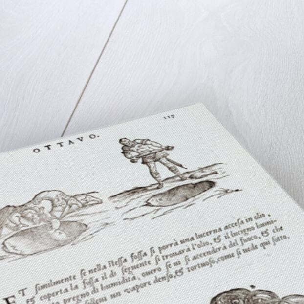 Illustration of Methods for Producing Dense Smoke Using Steam and Oil by Giovanni Antonio Rusconi