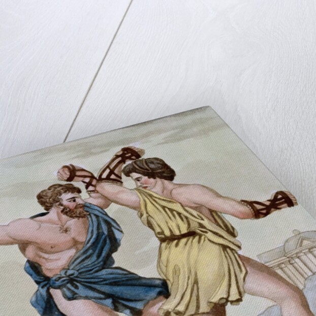 Color Print from Engraving Showing Gladiators Boxing by Jacques Grasset de Saint-Sauveur and L.F. Labrousse by Anonymous