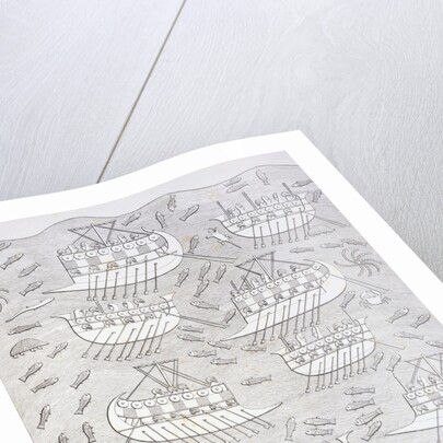 Book Illustration Showing Assyrian Enemies on Ships by Anonymous