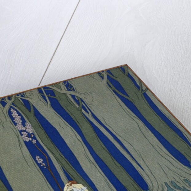 Book Illustration of a Woman and a Leopard in the Forest by Georges Barbier