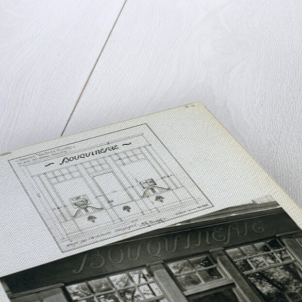 Facade and Blueprint of the Bouquinerie Shop in Paris by Anonymous