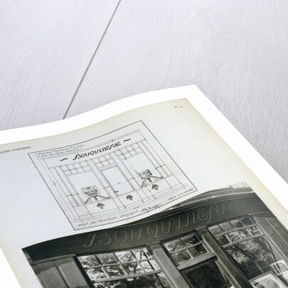 Facade and Blueprint of the Bouquinerie Shop in Paris by Anonymous