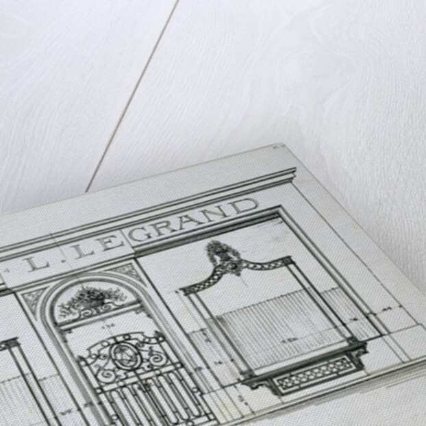 Plan of the Facade of the Oriza Shop in Paris by Anonymous