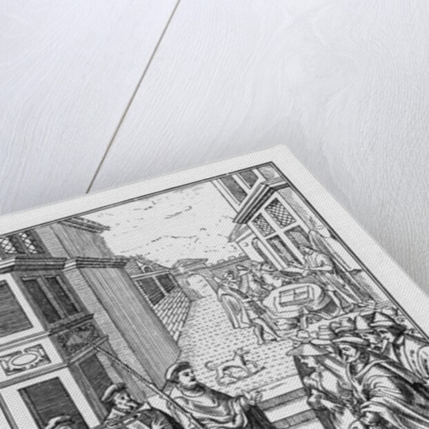 Illustration of a Business Transaction on the Street in Northumberland in the 16th Century by Anonymous