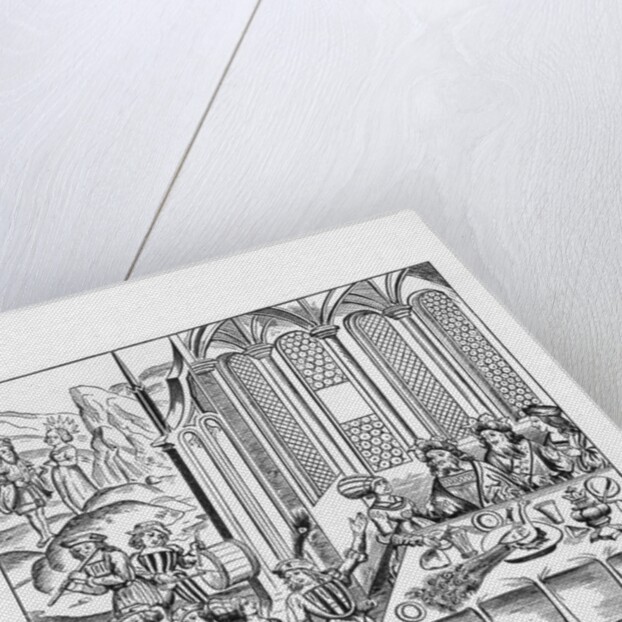 Illustration of a State Banquet in a Gothic Pavilion after a Woodcut from Vergil by Anonymous