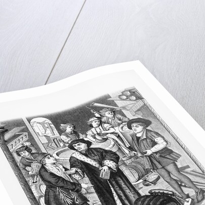 Copy of a 15th-Century Stained Glass Window in Tournai Cathedral Showing the Bishop of Tournai Receiving the Tithe of Beer by Anonymous