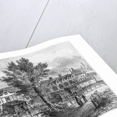 19th-Century Illustration of Old Houses in London Street, Dockhead by Anonymous