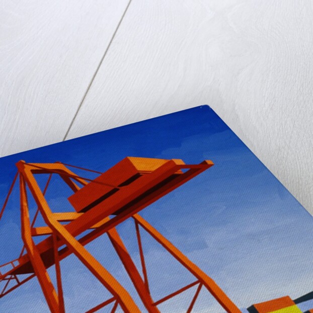 Crane with Containers by Mary Iverson