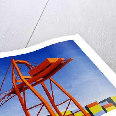 Crane with Containers by Mary Iverson