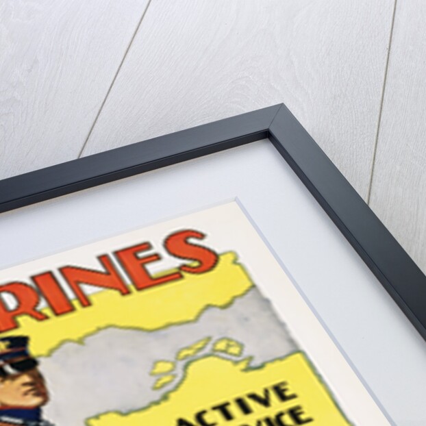 U.S. Marines - Active Service on Land and Sea Recruiting Poster by Anonymous