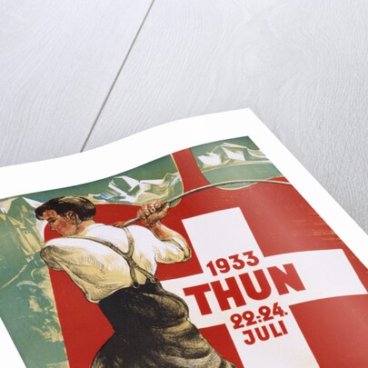 Poster for 1933 "Hornusser Fest" in Thun, Switzerland by Clare