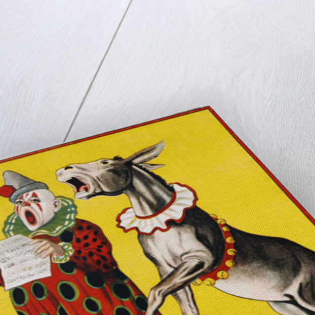 Poster Depicting a Clown and Donkey Singing by Anonymous