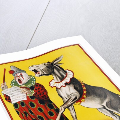 Poster Depicting a Clown and Donkey Singing by Anonymous