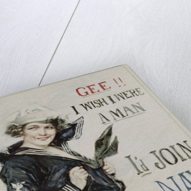 Gee!! I Wish I Were a Man - I'd Join the Navy Recruitment Poster by Howard Chandler Christy