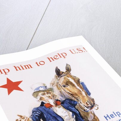 Help Him to Help U.S.! Poster by James Montgomery Flagg