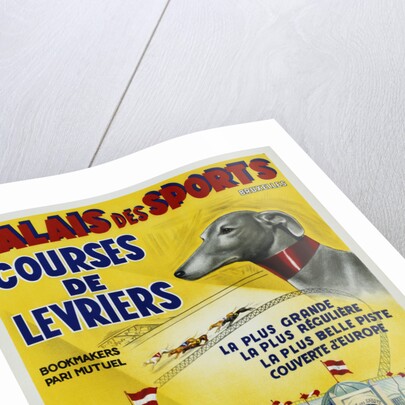 Palais des Sports - Courses de Levriers - Sportspalais Windhondenkoersen Dog Racing Poster by Anonymous