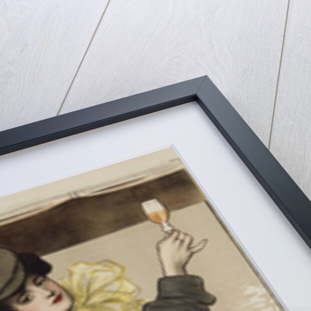 Poster with Woman in Vintage Automobile Holding Up Sherry Glass by Ramon Casas Carbo