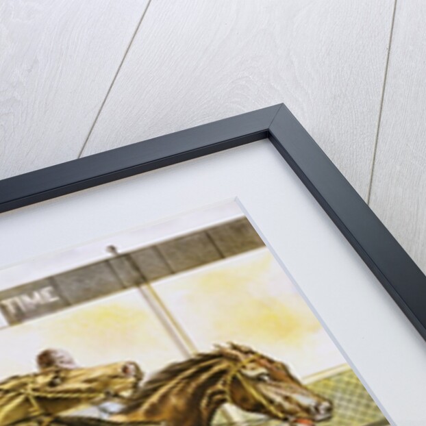 Late 19th Century Poster of Racehorses Crossing the Finish Line by Anonymous