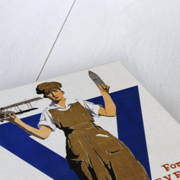 For Every Fighter a Woman Worker War Effort Poster by Adolph Triedler
