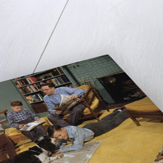 Family Sitting Around Living Room by Anonymous