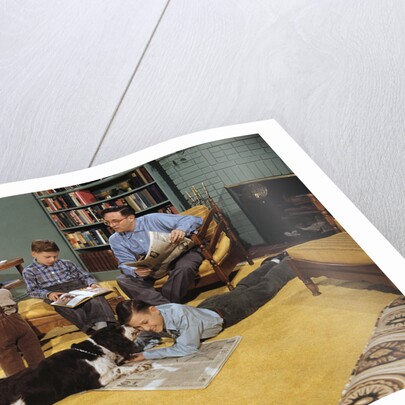 Family Sitting Around Living Room by Anonymous