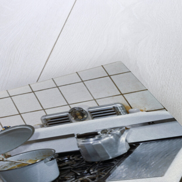 Girl Stirring Soup in Kitchen by Anonymous