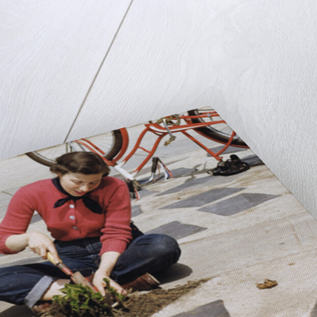 Woman Gardening by Anonymous