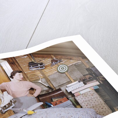 Woman Standing in an Attic by Anonymous