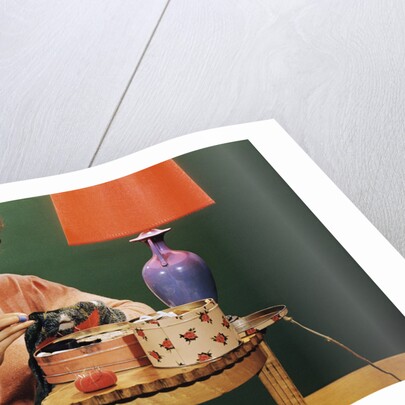 Woman Darning Socks by Anonymous