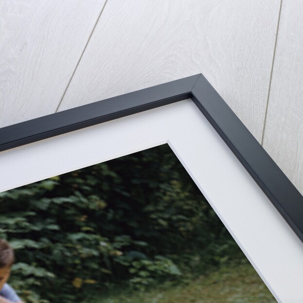 Bored Child Sitting with Raspberry Cartons by Anonymous