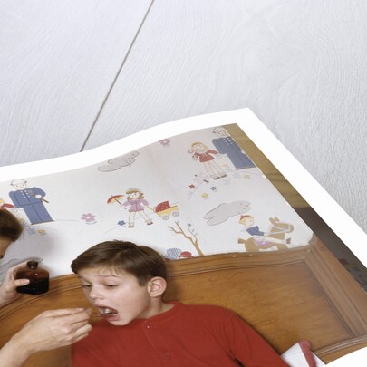 Mother Giving Her Son Medicine by Anonymous