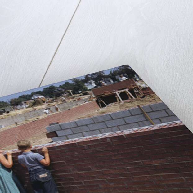 Family Observing a School Construction Site by Anonymous
