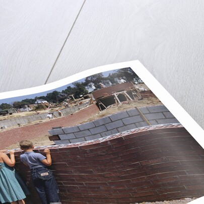 Family Observing a School Construction Site by Anonymous