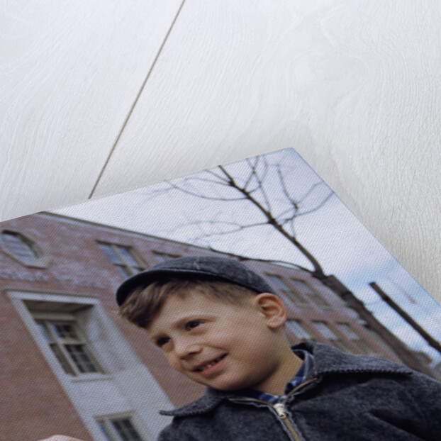 Boy Standing in Schoolyard by Anonymous