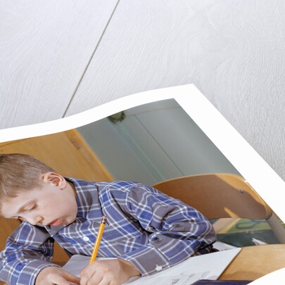 Boy Working on His Schoolwork by Anonymous