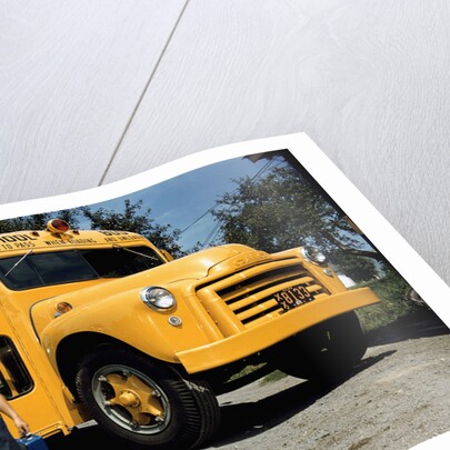 School Bus Dropping off Child at Home by Anonymous