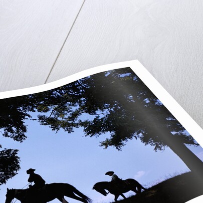 Father and Son Riding Horses by Anonymous