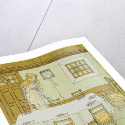 Book Illustration of Snowdrop Tasting the Dwarfs' Food by W.C. Drupsteen