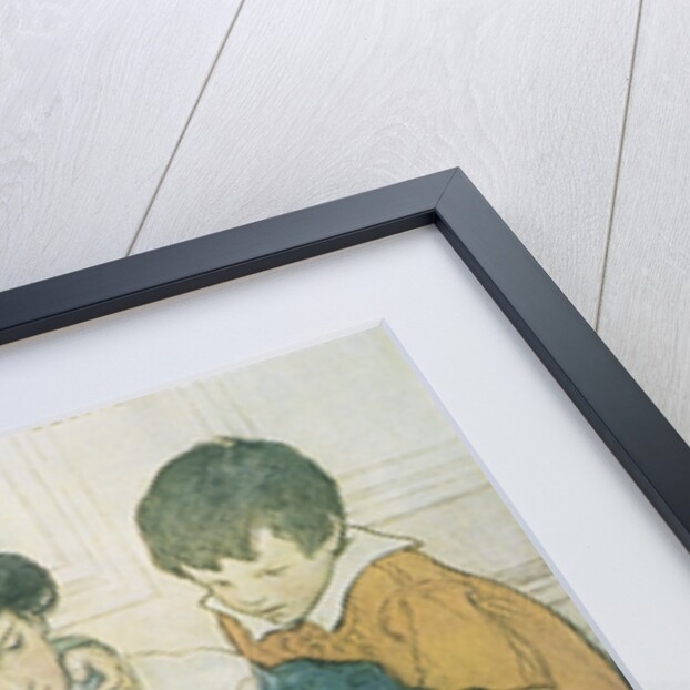 Illustration of a Mother and Children Reading by Jessie Willcox Smith