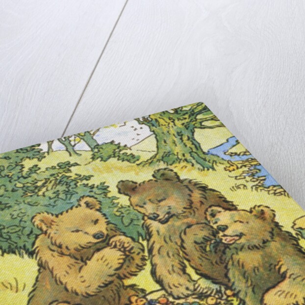 Illustration Depicting Three Picnicking Bears by Rosa C. Petherick