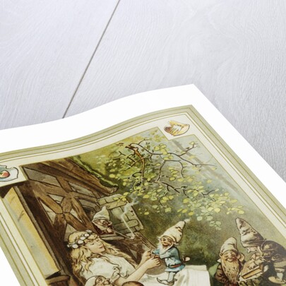 Book Illustration Depicting Snow White and the Seven Dwarfs by Hermann Vogel
