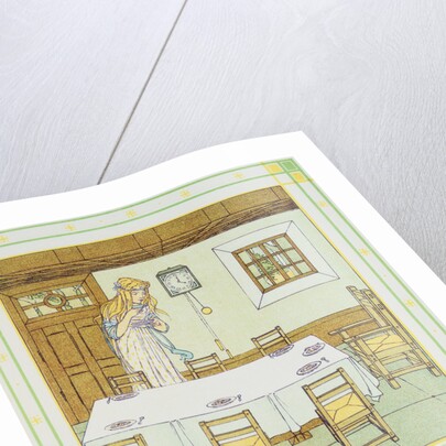 Book Illustration of Snowdrop Tasting the Dwarfs' Food by W.C. Drupsteen