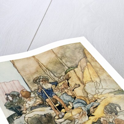 Illustration Depicting the Seven Dwarfs Mining by Charles Robinson