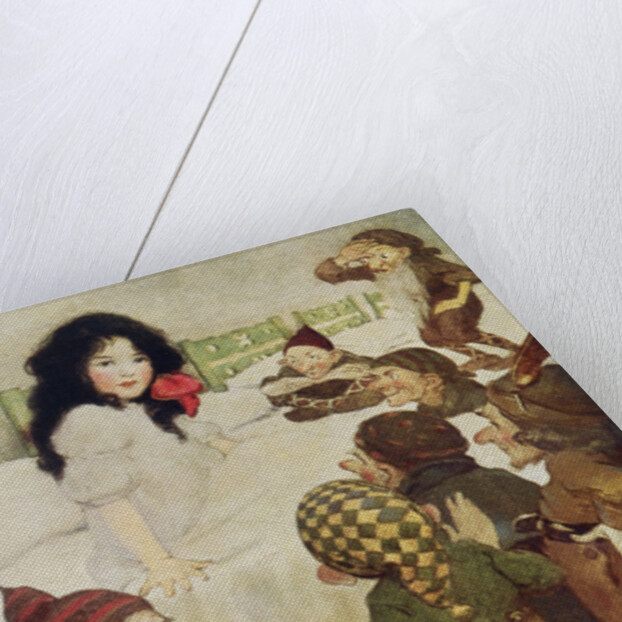 Illustration of the Dwarfs Discovering Snow White by Jessie Willcox Smith