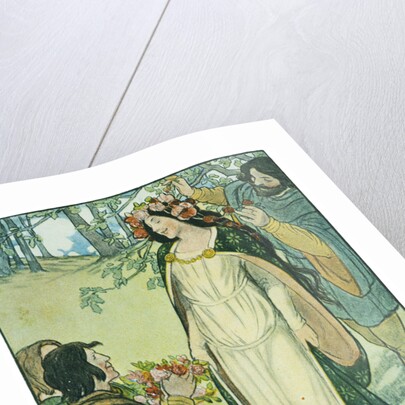 Illustration Depicting Clorinda as a Bride by Lucy Fitch Perkins