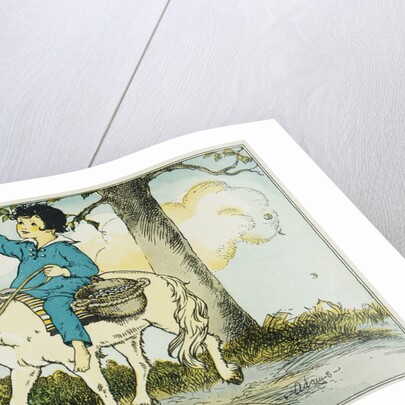 Book Illustration Depicting a Boy Riding a Pony by Pauline Batchelder Adams